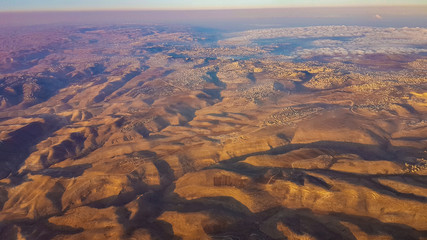 Fototapeta na wymiar High-altitude photography of a Desert landscape.