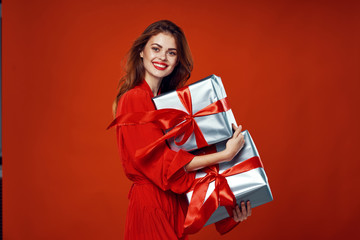 Fototapeta premium girl with gift