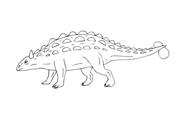 Vector hand drawn doodle sketch ankylosaurus dinosaur isolated on white background