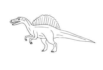 Vector hand drawn sketch doodle spinosaurus dinosaur isolated on white background