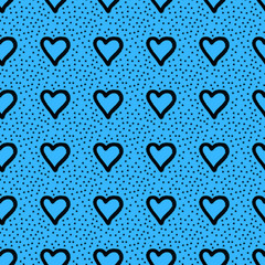 cute seamless pattern with hearts and stars, Pattern can be used as wrapping paper, background, fabric print, web page backdrop, wallpaper