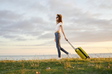 young woman in the field