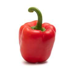 Red Bell Pepper Isolated on White Background. Source of Vitamins and Dietary Fiber for Healthy Eating