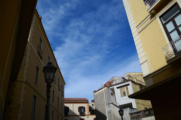 Fototapeta na wymiar Sorrento city street in evening time, Italy.