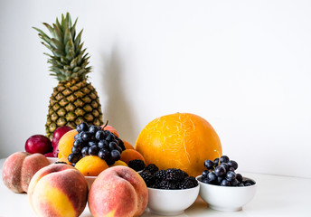 Fresh summer fruits on the table.