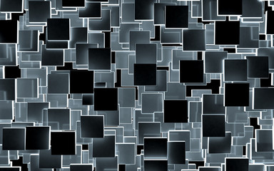 Fondo abstracto futurista de cubos y formas geometricas.Diseño de bloques con luces de neon brillantes con superficie lisa