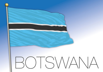 Botswana official national flag and coat of arms, african country, vector illustration