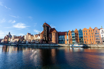 Fototapeta premium Gdansk Crane on the Motlawa's Long Embankment in Gdansk, Poland