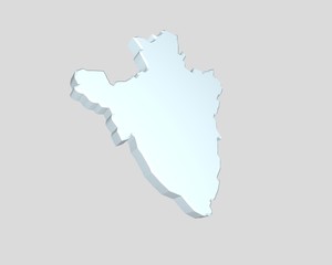 3d illustration of map of country of burundi