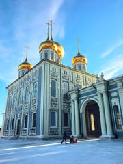 Fototapeta na wymiar Russian historical Orthodox Church in town