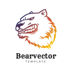Bear sport vector logo concept isolated on white background. Modern predator professional team badge design. Premium quality wild animal t-shirt tee print illustration