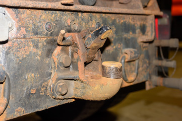 Old trailer hitch on truck