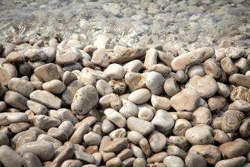 pebbles on the beach in the Montenegro