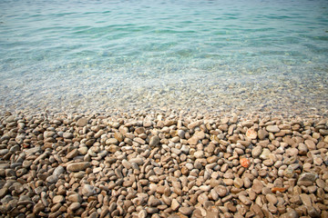 pebbles on the beach in the Montenegro