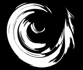 Futuristic abstract vortex wallpaper. Fractal element. Hypnotic radial lines background. 3D illustration. Optical illusion of motion. Black and white backdrop with geometric pattern.