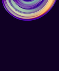 Futuristic abstract semi circle template. Vortex wallpaper. Fractal element. Hypnotic radial lines background. 3D illustration. Optical illusion of motion. Black backdrop with geometric pattern.