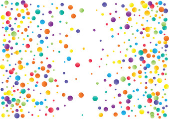 Festive color round confetti background. Abstract frame confetti texture for holiday, postcard, poster, website, carnivals, birthday and children's parties. Cover confetti mock-up. Wedding card layout