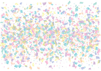 Festive color rectangle confetti background. Abstract frame confetti texture for holiday, postcard, poster, website, carnival, birthday, children's parties. Cover confetti mock-up. Wedding card layout