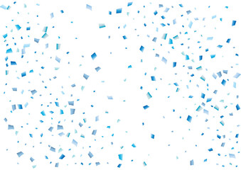Festive blue rectangle confetti background. Abstract frame confetti texture for holiday, postcard, poster, website, carnival, birthday, children's parties. Cover confetti mock-up. Wedding card layout