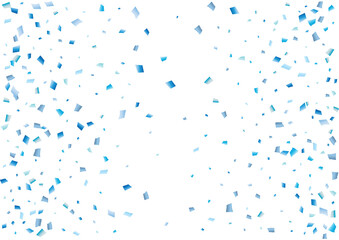 Festive blue rectangle confetti background. Abstract frame confetti texture for holiday, postcard, poster, website, carnival, birthday, children's parties. Cover confetti mock-up. Wedding card layout