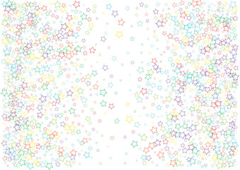 Festive colorful star confetti background. Abstract frame confetti texture for holiday, postcard, poster, website, carnivals, birthday and children's parties. Cover confetti mock-up. Wedding card