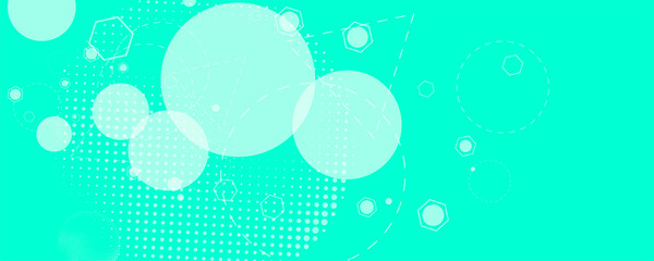Abstract background futuristic on Aqua Menthe color banner geometric turquoise gradient texture with lines