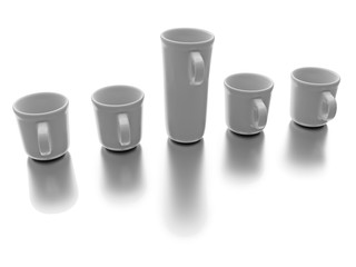 Individual cup isolated on a white background