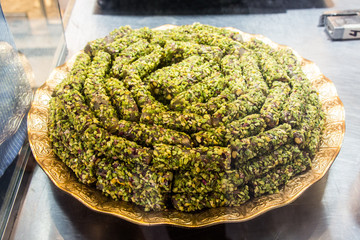 Traditional Turkish delight sweets as lokum candy