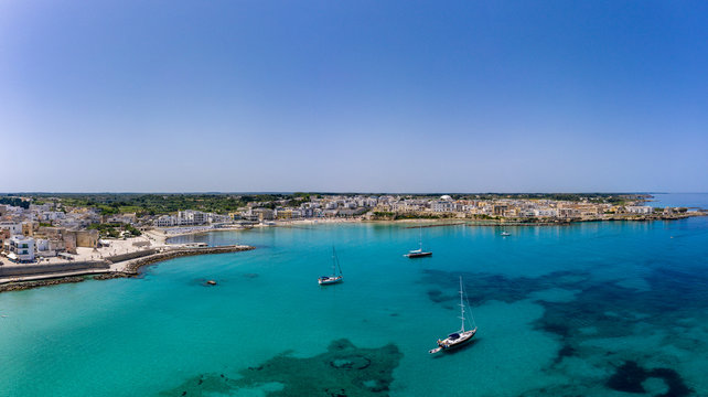 Italy, Apulia, Lecce, aerial view of coast