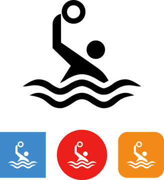 Water Polo Player With Ball Vector Icon