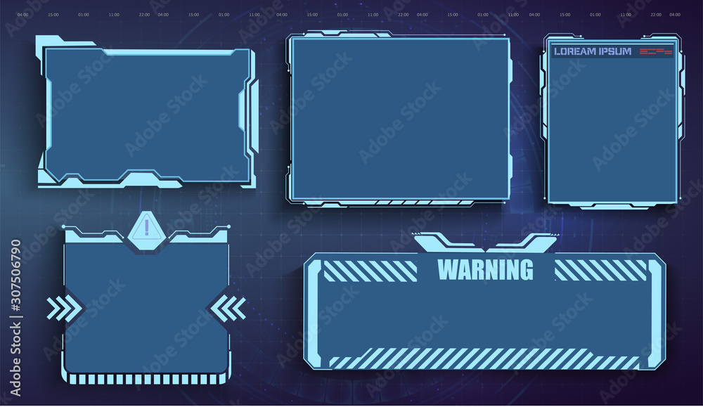 Leinwandbilder futuristic user menu interface. futuristic hud set frame. futuristic virtual screen frame. cyber tec