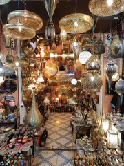 Fototapeta na wymiar souk lumière marrakech