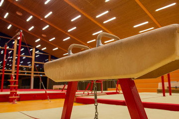 Gymnastic equipment in a gymnastic center 