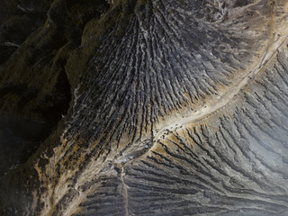 Indonesia, Java, Aerial view of rock formation along ridge of Ijen volcano