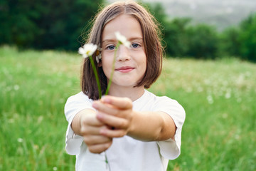 portrait of a girl in park