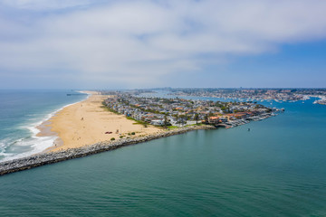 Harbor entrance in Newport Beach California