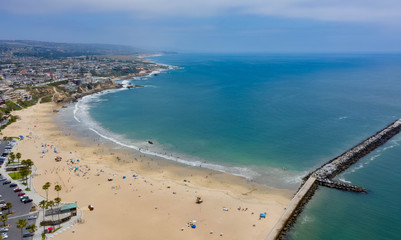 Corona Del Mar Beach aeriel view from Newport Beach Harbor 