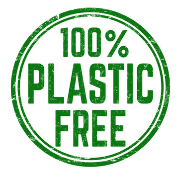 100% plastic free grunge rubber stamp