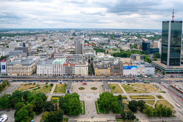 Fototapeta premium Panoramic view of the city Warsaw in Poland