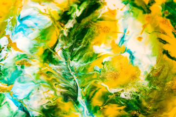 Abstract colorful background. Abstraction of alcohol inks. Close up
