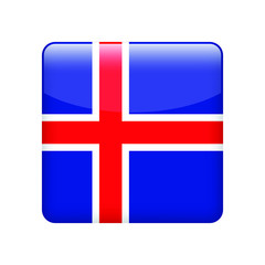 Obraz premium square Iceland flag. Simple vector Iceland flag