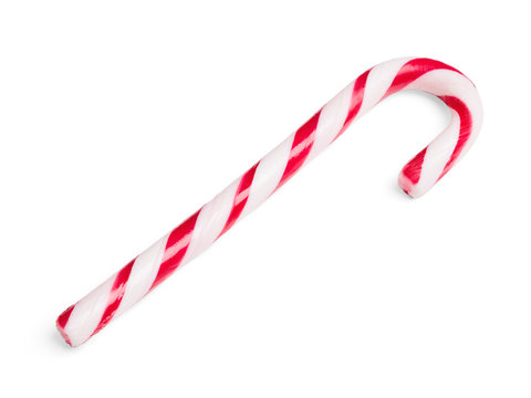 Christmas candy cane isolated on white background