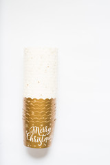 Cupcake for christmas, cups to prepare muffin and cupcakes with christmas decoration