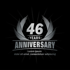 Fototapeta premium 46 years logo design template. Anniversary vector and illustration template. 