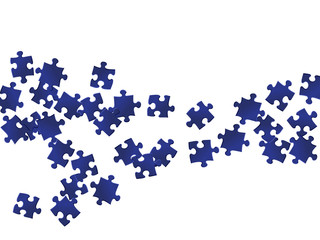Abstract conundrum jigsaw puzzle dark blue parts 