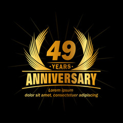 49 years logo design template. Anniversary vector and illustration template. 