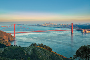 Landscape of Golden Gate Bridge and San Francisco from Hawk Hill © kwphotog