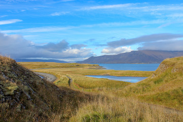 Fototapeta premium hiking in the mountains of Iceland