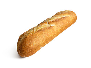 Mini baguette from the bakery, on a white background