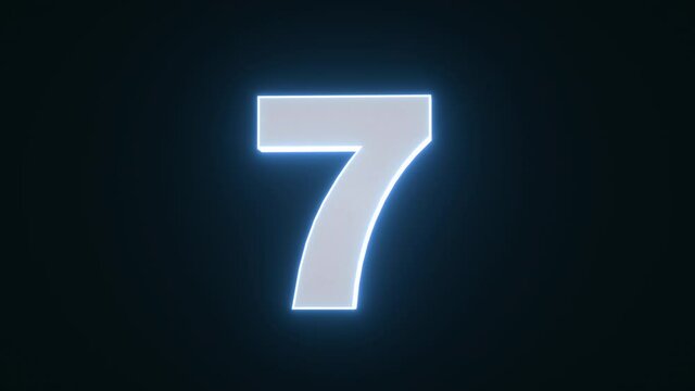 4K Video Countdown. Blue neon style. Countdown. Awards. 3D Rendering.